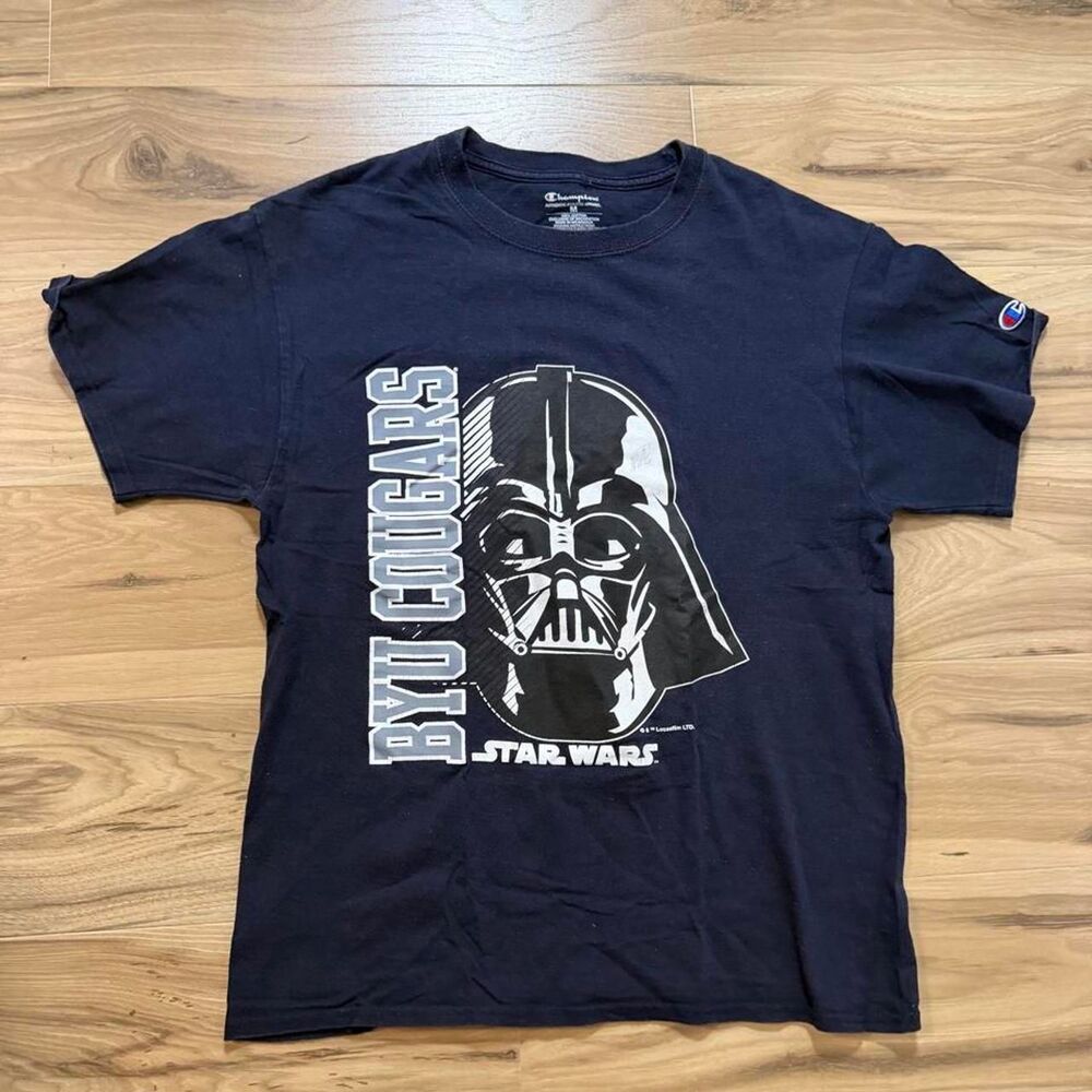 Champion BYU Cougars Star Wars Darth Vader collab tee graphic size medium